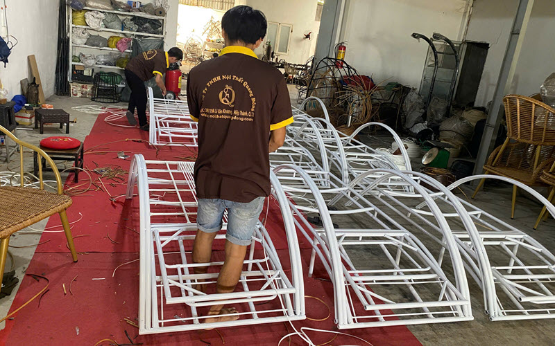 Ghế hồ bơi giả mây QD-1280 được đan tay hoàn toàn thủ công  Ghế tắm nằng hồ bơi QD-1280 được đan tay thủ công tinh xảo