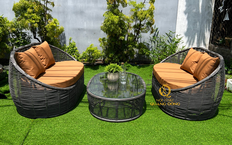 Sofa giả mây QD-757 thiết kế theo hướng hiện đại chú trọng sự cân đối giữa kiểu dáng, màu sắc và công năng Sofa giả mây QD-757 thiết kế hiện đại cho sân vườn