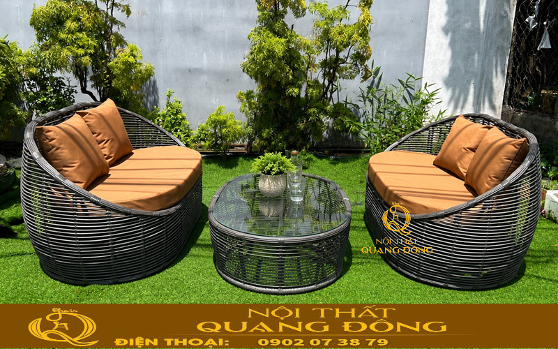 Bàn và ghế sofa giả mây QD-757 được thiết kế hài hòa, kích thước cân đối Sofa giả mây QD-757 hoàn chỉnh hơn khi kết hợp với bàn đi kèm