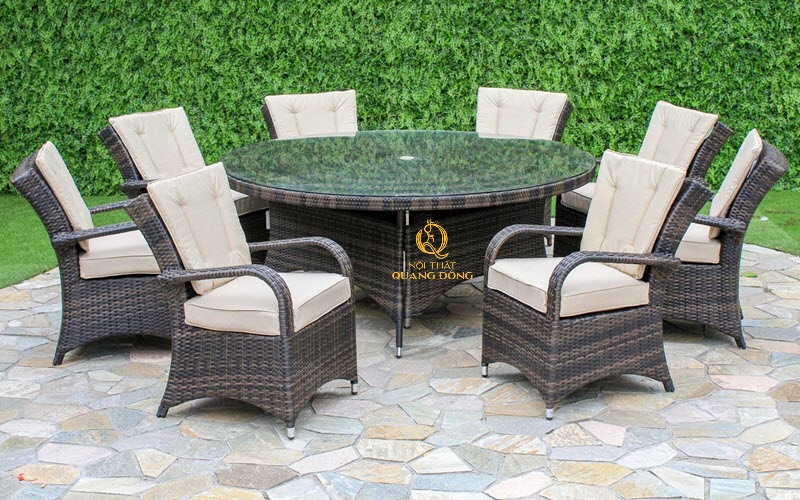 bàn ghế giả mây đẹp bền Nội thất Quang Đông 
