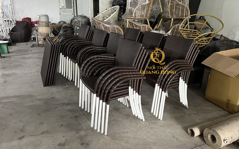 Xưởng Nội thất Quang Đông trực tiếp sản xuất bàn ghế giả mây QD - 2112 chất lượng