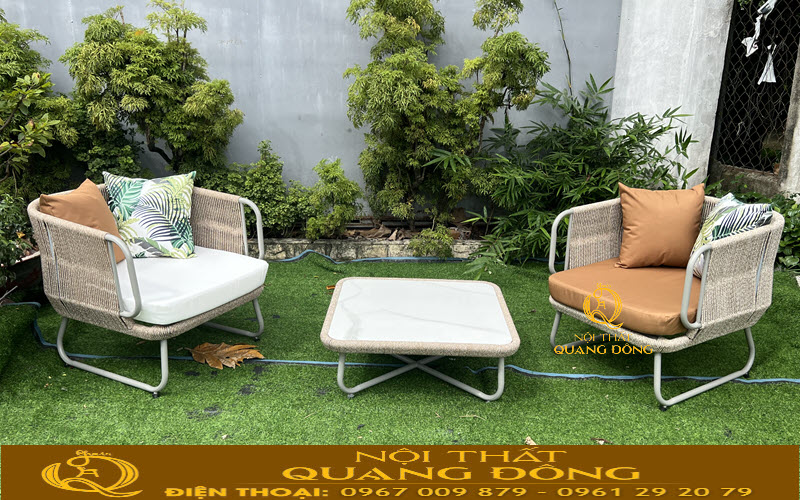 Bàn ghế giả mây QD-2118 mang phong cách hiện đại