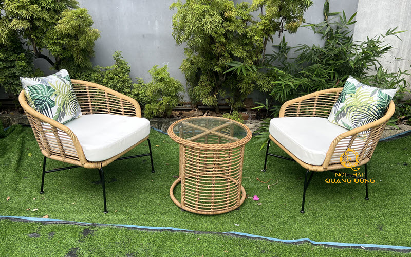 Bàn ghế giả mây QD-2120 sản phẩm của Nội thất Quang Đông