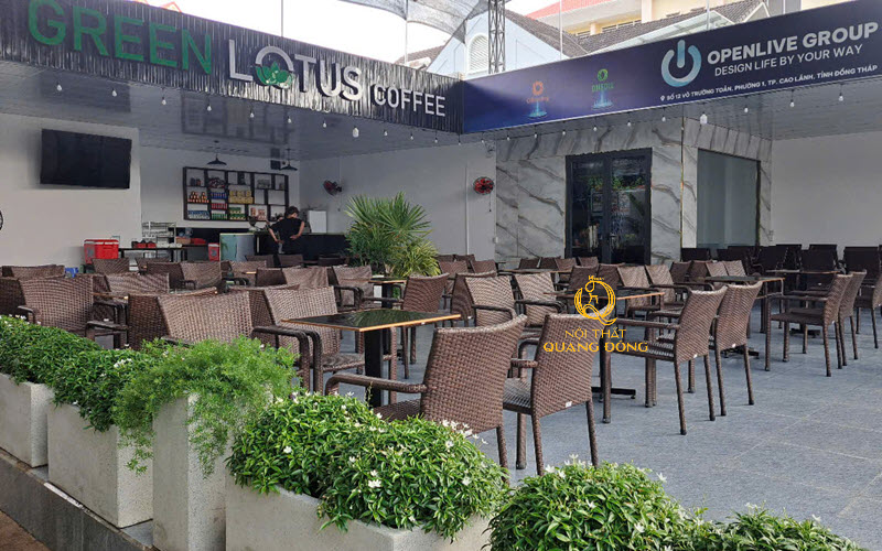 Bàn ghế giả mây cho quán cafe Bàn ghế cafe giả mây ngày càng được ưa chuộng