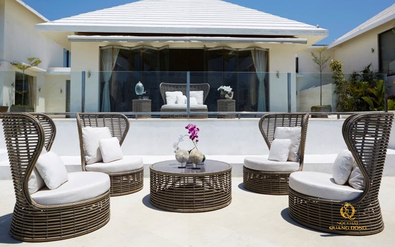 Bàn ghế giả mây sự lựa chọn hàng đầu của các nhà hàng, khách sạn, resort