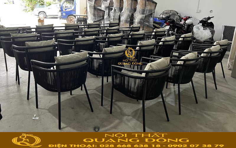 Bàn ghế cà phê đen đẹp chất lượng Nội thất Quang Đông