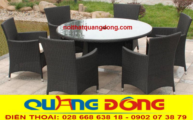 Ghế ngoài trời cao cấp - Bàn ghế giả mây QD-393