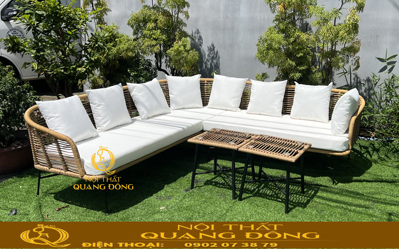 Sofa giả mây QD-705 với kiểu dáng tinh tế thanh gọn