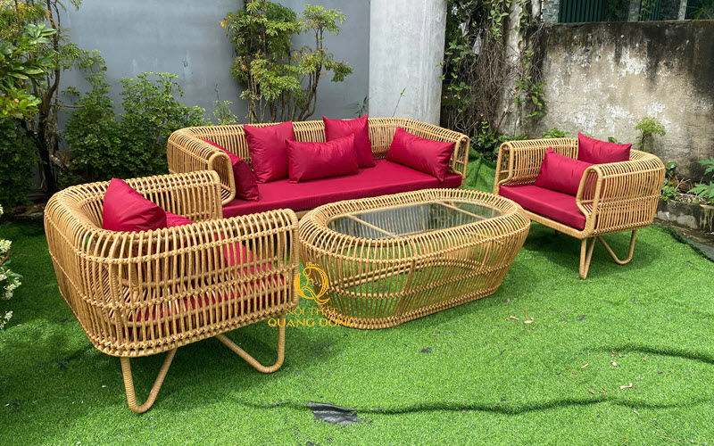 Sofa mây nhựa QD-754 sự lựa chọn lý tưởng cho không gian ngoài trời